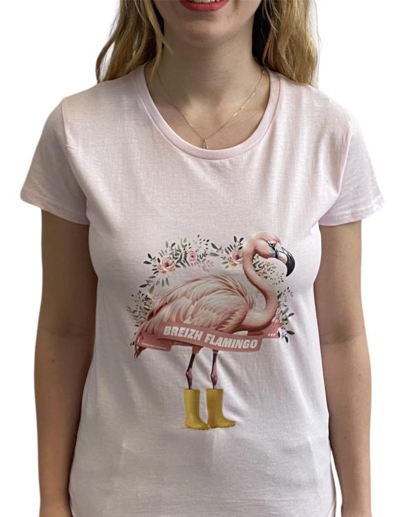 tee shirt breizh flamingo